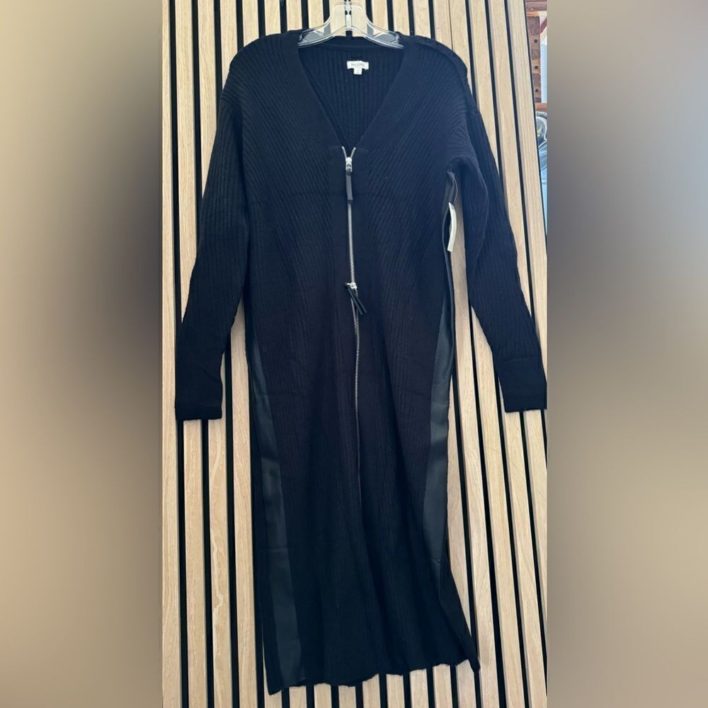 Anthropologie Pilcro Faux Leather Trim Duster, Size Medium - Picture 5 of 5